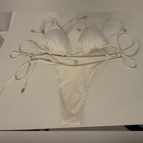 Monday swimwear Palma top and bottom 
Size small 
color is ivory - Picture 2 of 8